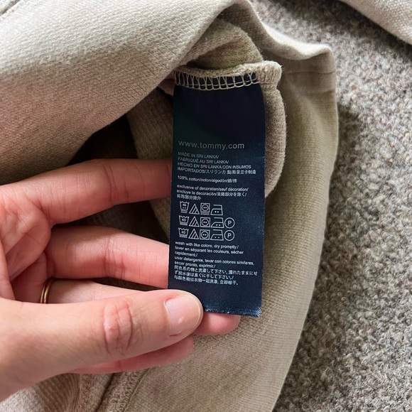 Tommy Hilfiger 1/4 Zip Mock Neck Jumper Sweater Heathered Cream Mens Size Large - Picture 4 of 8